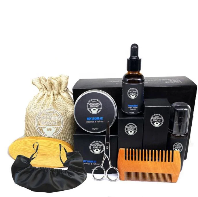

Wholesale Custom Logo Wooden Beard Grooming Kit For Men Beard Care, Picture