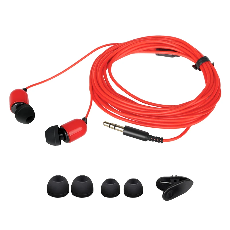 

3M in-ear monitor headphones with long-wire 3.5mm red stereo universal earplugs