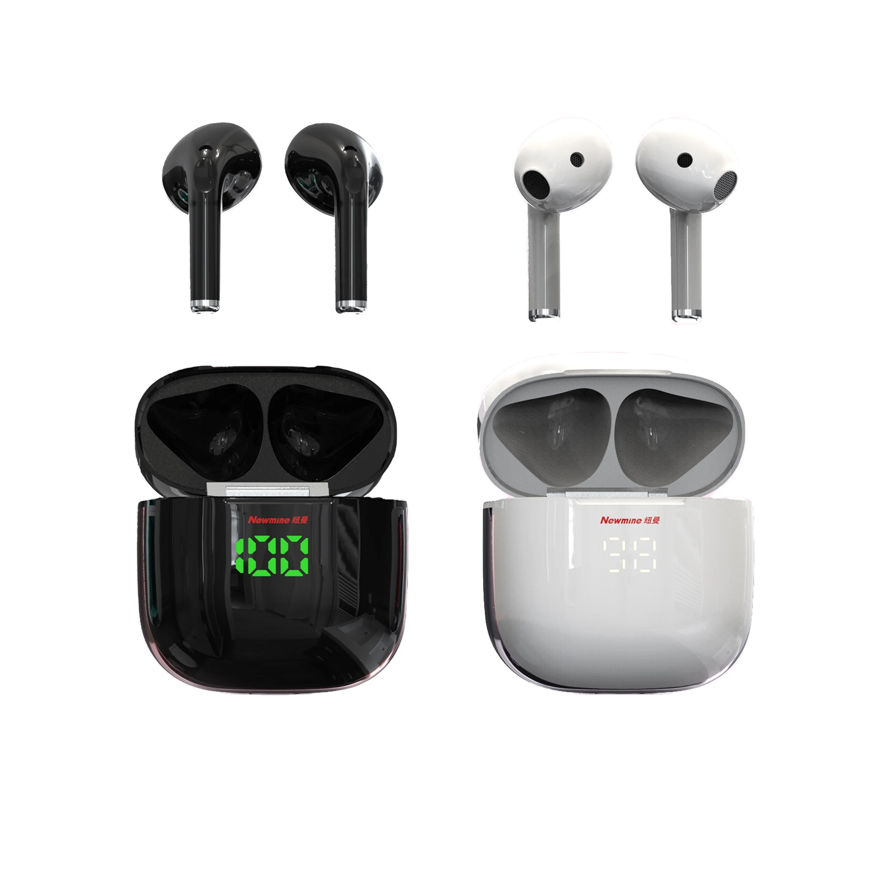 

2021 Factory Price K6 Tws Wireless Earphones Powerbank Power Earbuds Headphones LED Display Earphone, Back, white, pink