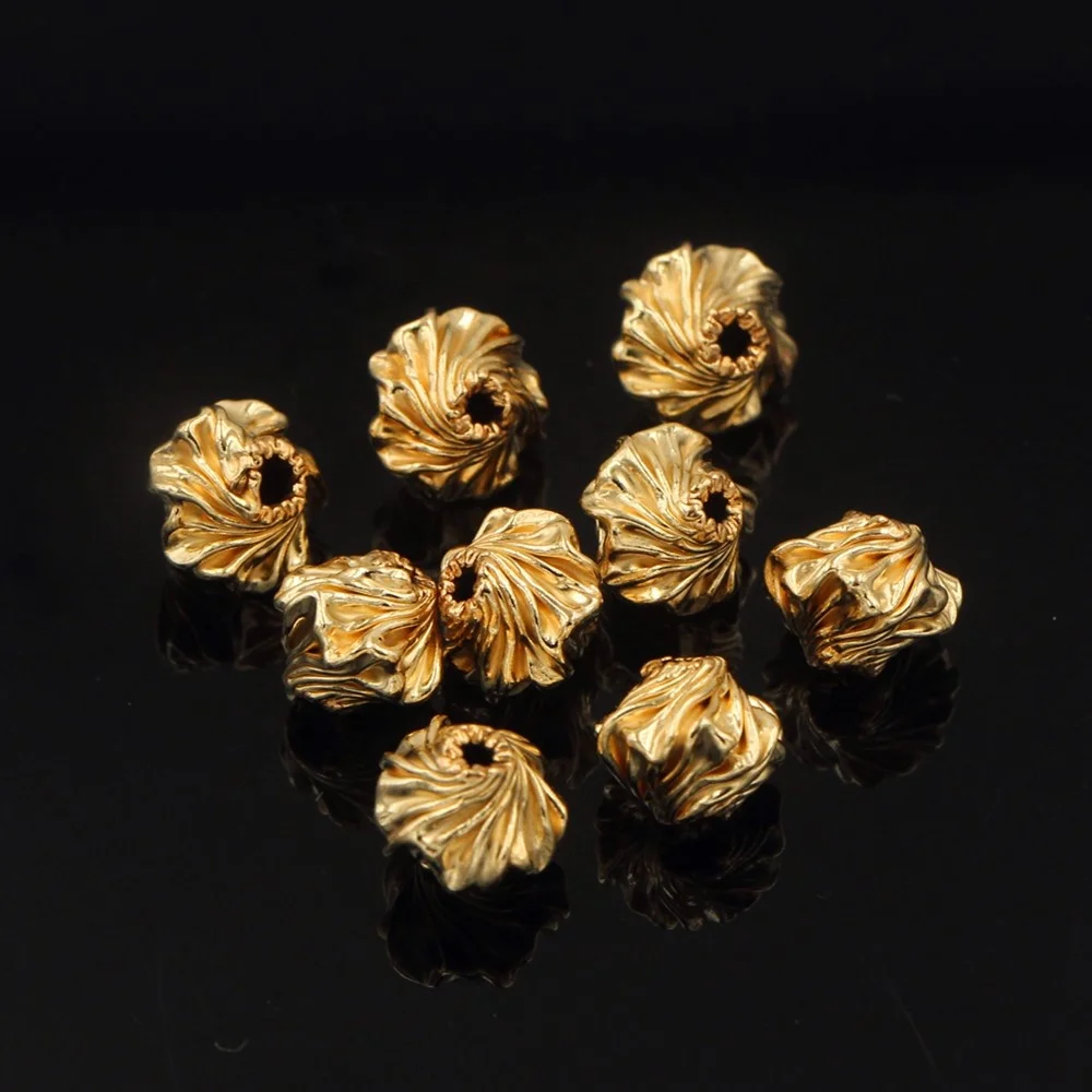High Grade 14k Gold Filled Fancy Spacer Beads for Women Bracelet Jewelry Making Accessories