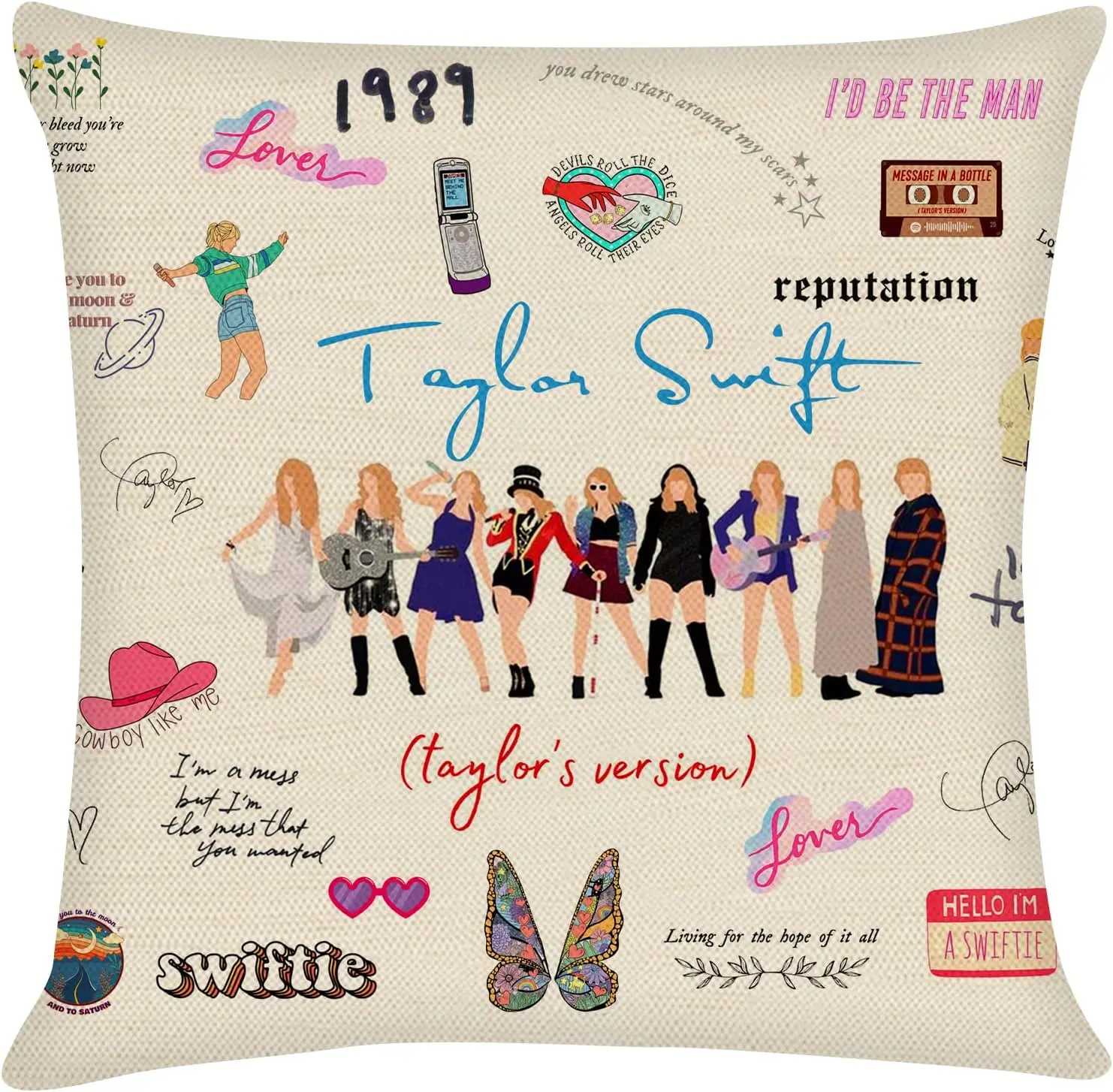 Wholesale Custom Polyester Fiber Cushion Pillowcase 3D Custom Classic Star Taylor Alison Swift