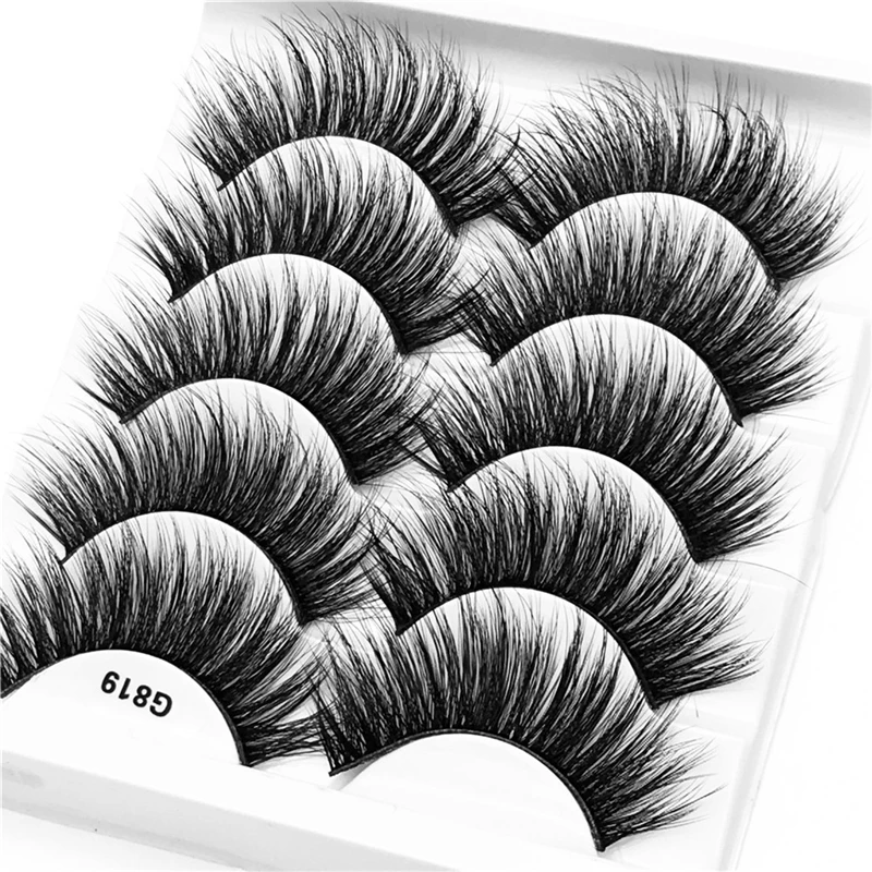 

5 pairs fake mink 3D eyelashes natural thick false eyelashes wholesale
