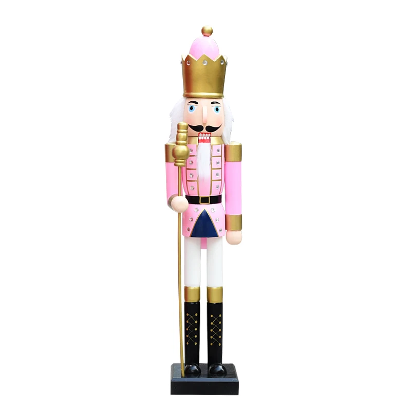 

Wooden Christmas Decoration Life Size Pink Nutcracker for Outdoor Decoration