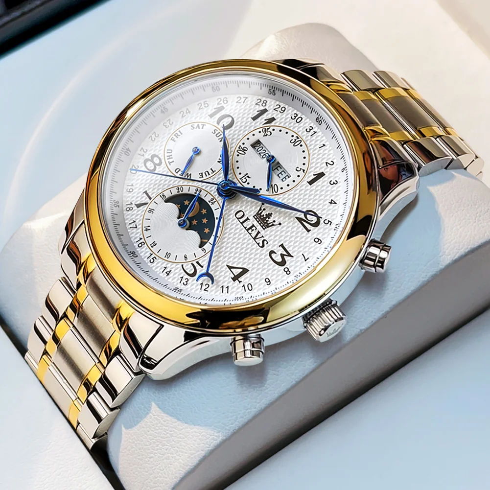 

OLEVS 6667 Custom Other Moon Phase Men's Luxury Automatic Wrist Mechanical Mens Watch mens wrist watch