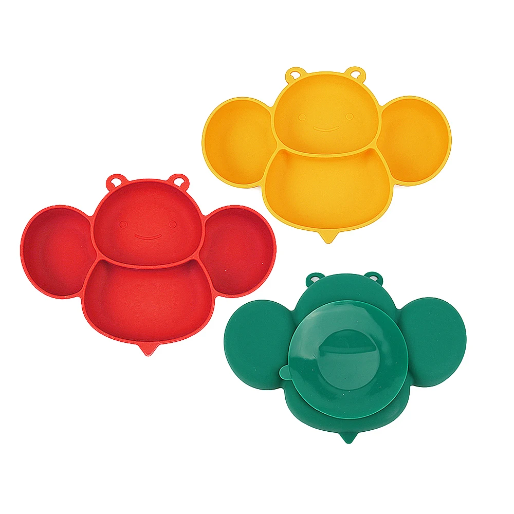 

Plate Silicon Bee Silicone Small Plate 456 Kids Food Fixed Slip Suction Base Open Plate For Babies, Any pms color