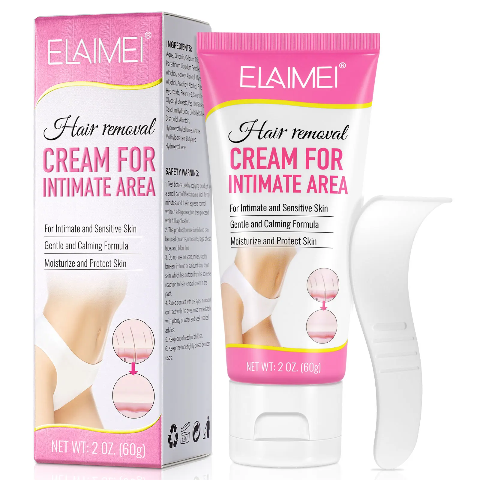 

ELAIMEI shaving creamprivate label painless bikini legs body women sensitive underarm hair removal cream for private area
