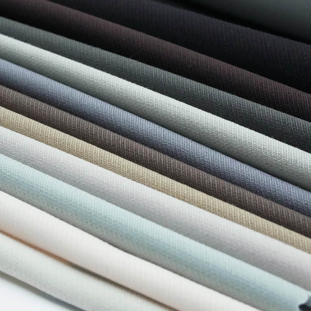 Worsted Wool Twill Woven Stretch Fabric for Women's Suits Dresses Jackets-Organic Eco-Friendly 100% Polyester Blend