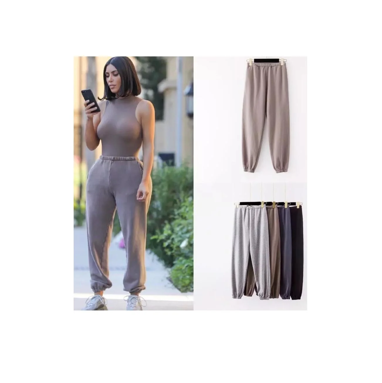 

2021 new casual black women clothing for woman grey sweatpants women sweatpants custom sweat pants with pockets baggy pants