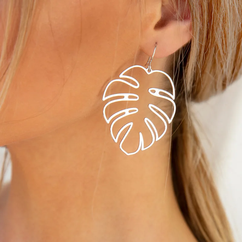 

Boho Vintage earrings 2022 Alloy Earring Leaf flamingo Earrings For Women