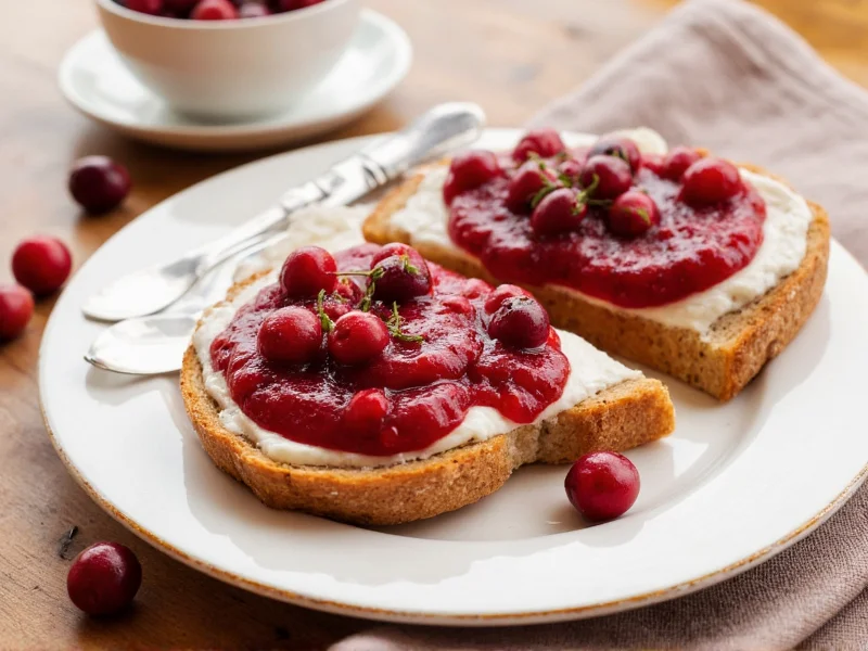 Cranberry sauce used as topping for yogurt and toast