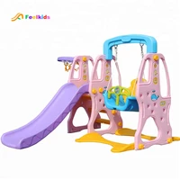 

Hot sell multifunctional new design indoor plastic baby toys children plastic kids slide and swing playground set