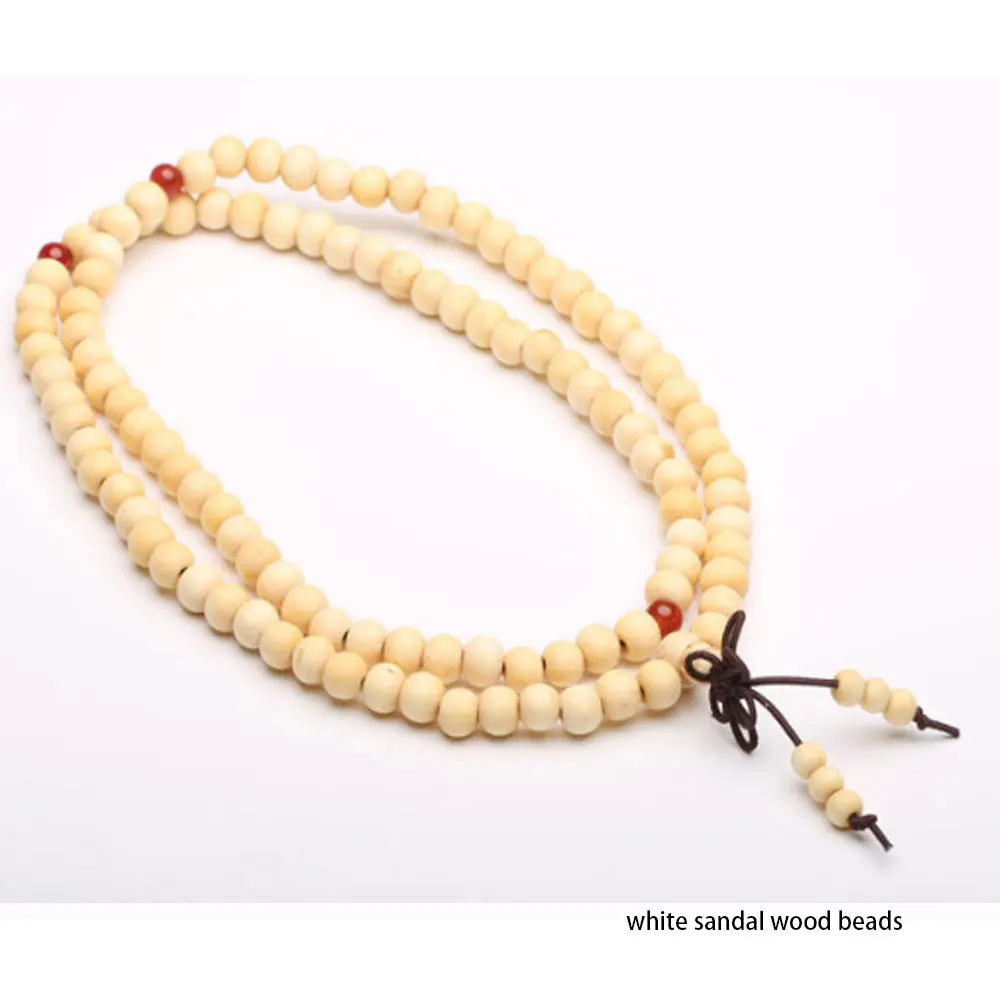 

Unisex Natural sandalwood 6/8mm 108 mala prayer beads Buddhist bead Necklace Bracelet Wood Meditation Rosary men fashion jewelry