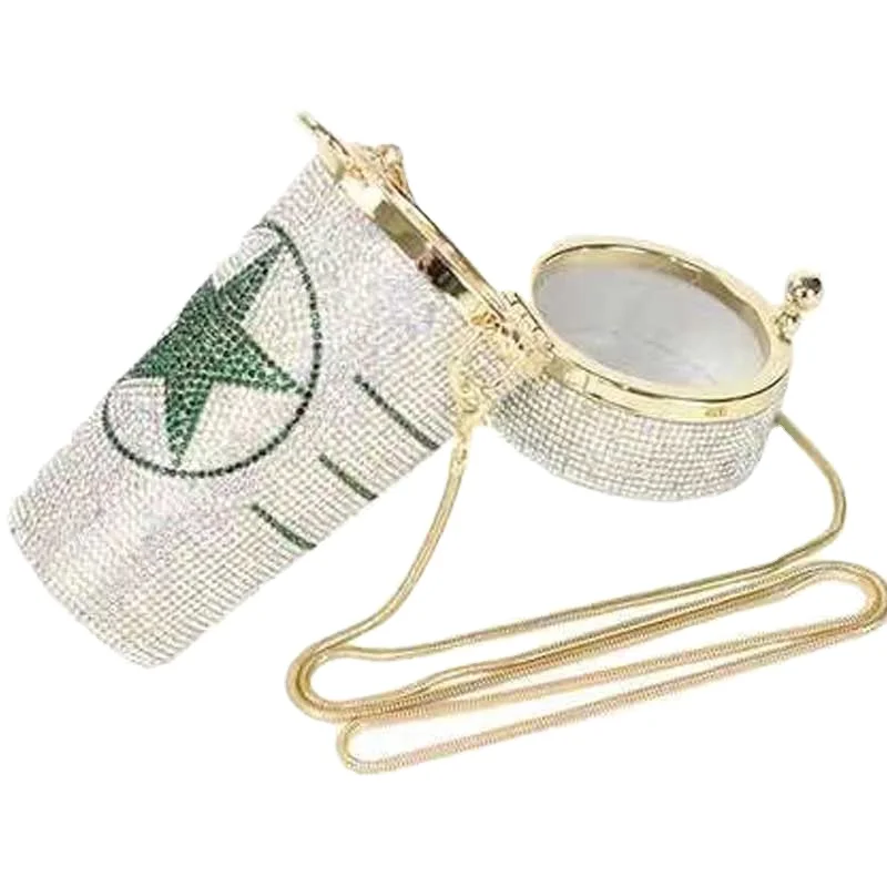 

2021 Xianjian Cup Shaped Purse Rhinestone Handbag Silver High Quality Purse
