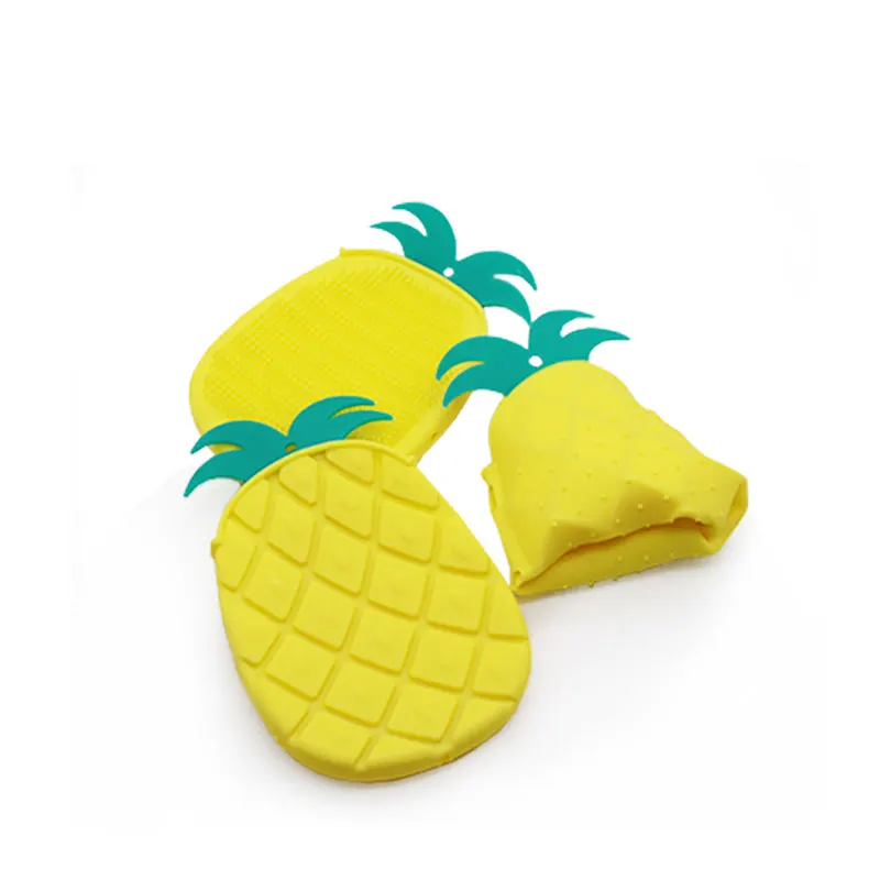 

Hot Sale Products Pineapple Soft Baby Bath Shower Silicone Brush With Sponge