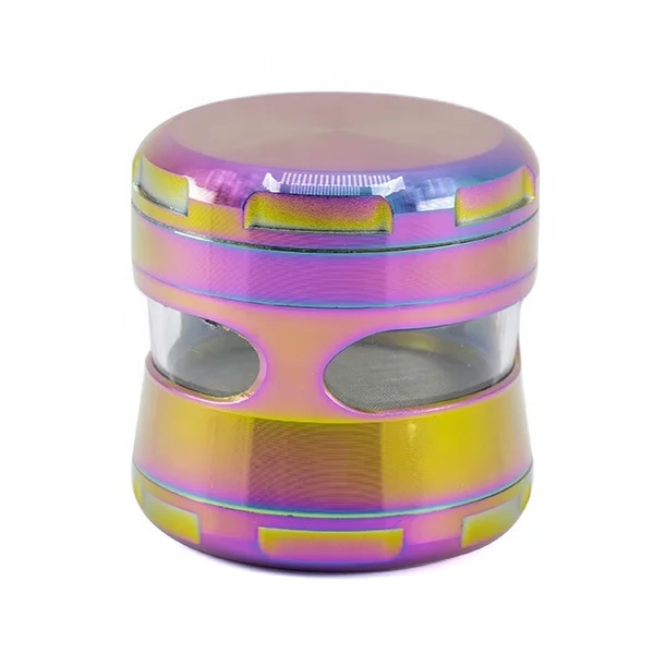 

Plane Design Diameter  Zinc Alloy 4 Part Color Tobacco Grinder Colorful Transparent Side Herb Grinder jhcentury, Picture