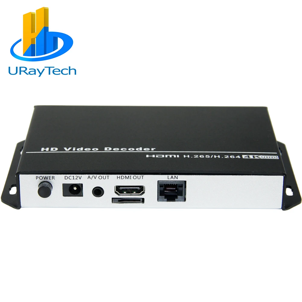 

URay H.265 H.264 Ultra HD 4K Video Audio Stream Decoder HDMI + CVBS AV RCA Output For Display IP Camera Live Streaming