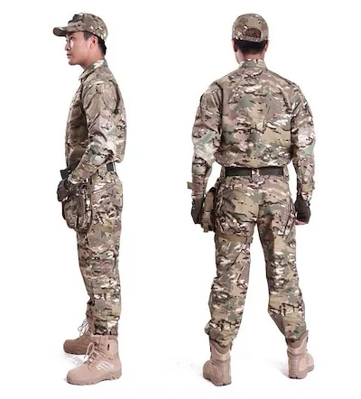 
Wholesale customized ripstop thin long sleeve jacket and pants military use soldier uniform camouflage suits for army combat 