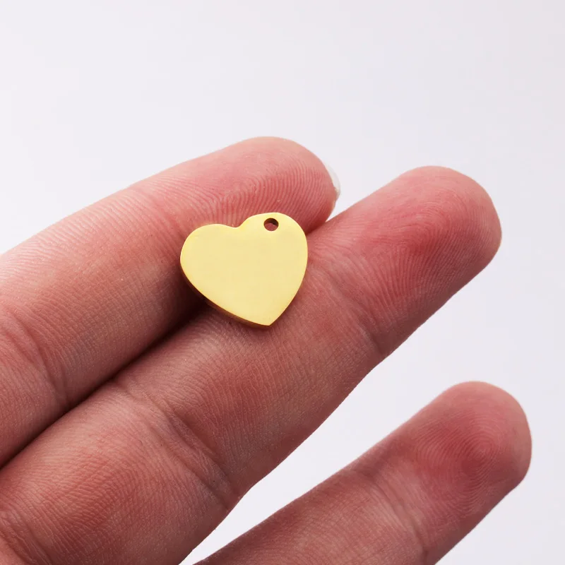 

Handmade Stainless Steel Making Accessories Gold Plated Mirror Surface 14*15mm Plain Heart Pendant DIY Jewelry Findings, Silver/ gold/rose gold plated