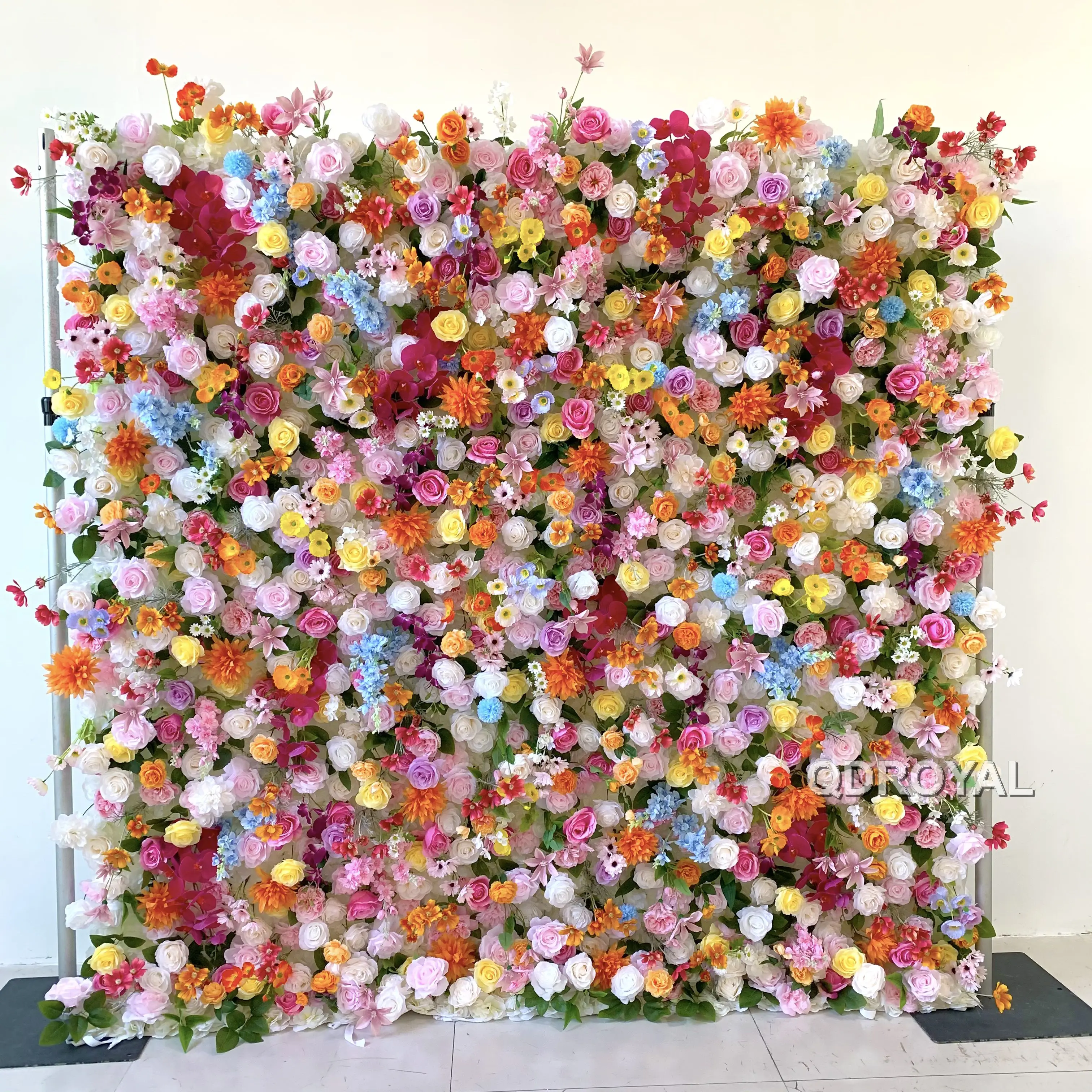New Arrival Wedding Decoration  Flower Wall Backdrop 8x8ft Artificial Silk Flower Backdrop Decor Photo Backdrop