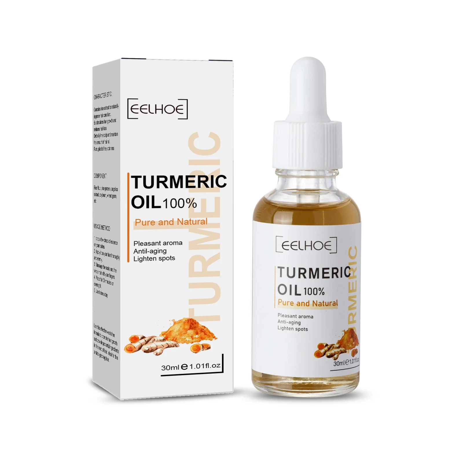 

eelhoe TURMERIC oiL Organic Rosehip Skin Repairing Anti Aging Face Oil Body Massage OilsSkin Care Turmeric Serum K1