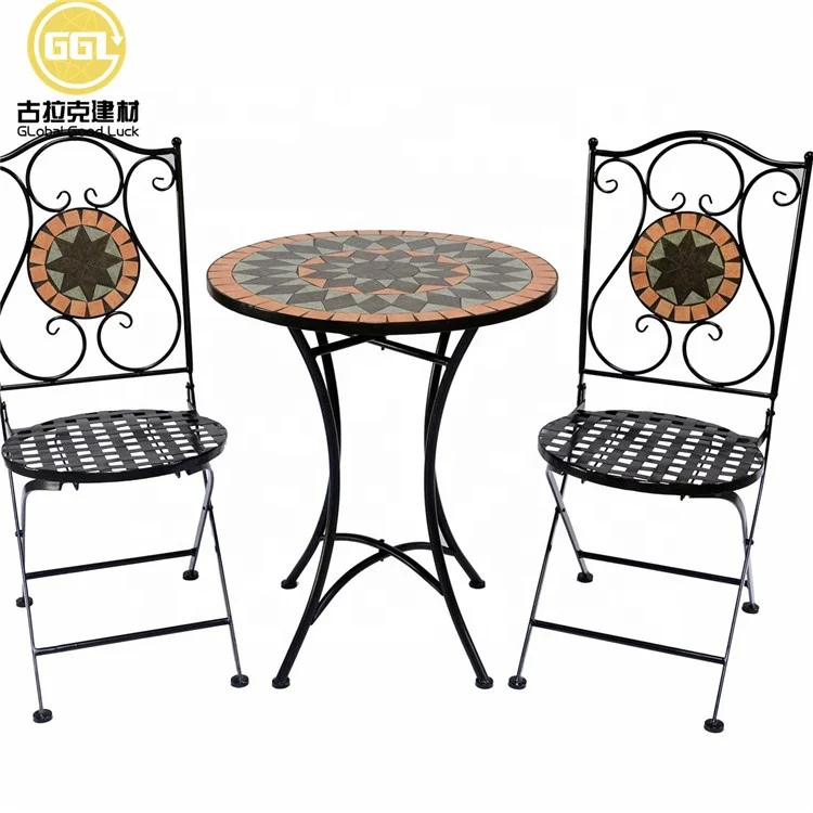 Outdoor Garden Ceramic Tile Top Mosaic Round Table supplier