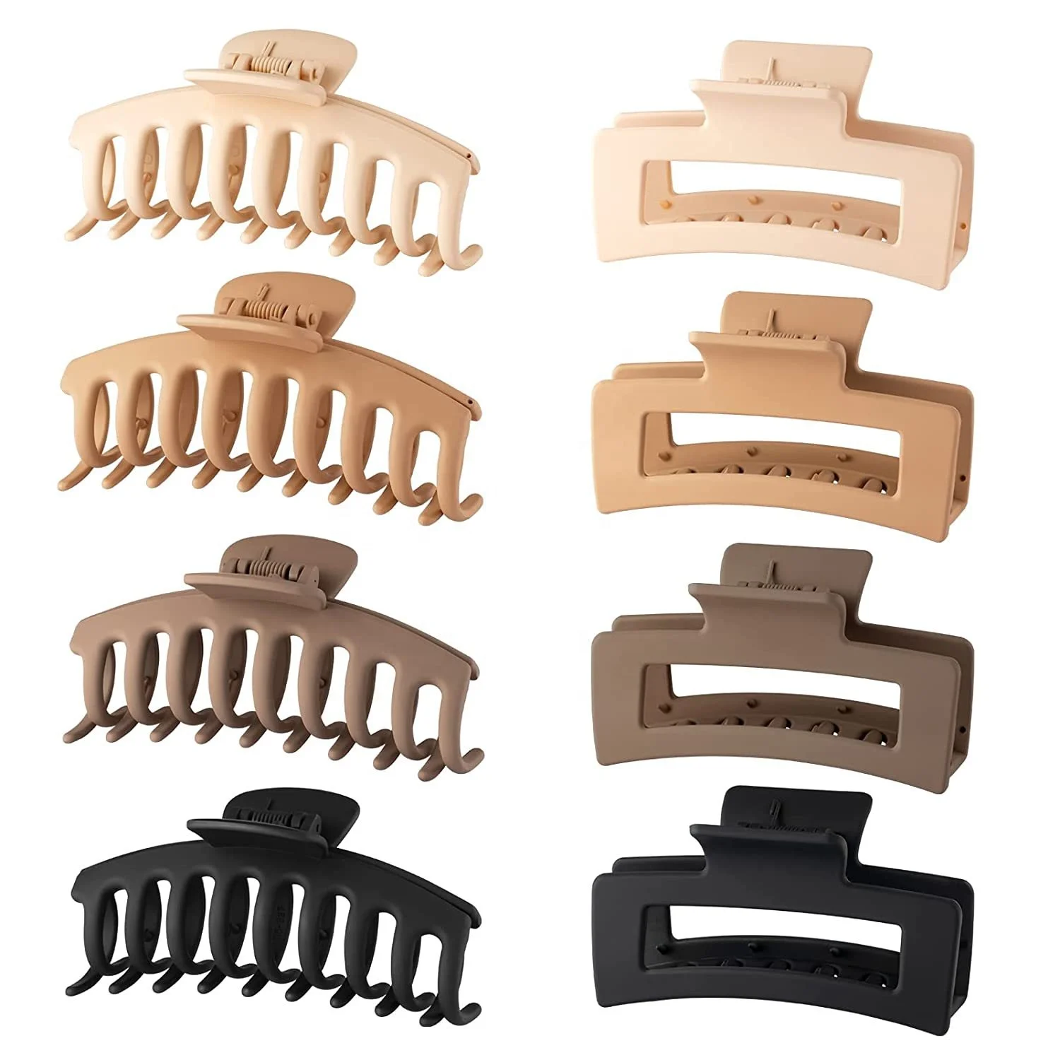

Wholesale Large Hair Claw Clips 8pc 4 pack Large Hair Claw Clips In A Group Strong Hold Matte Claw Hair Clips For Women