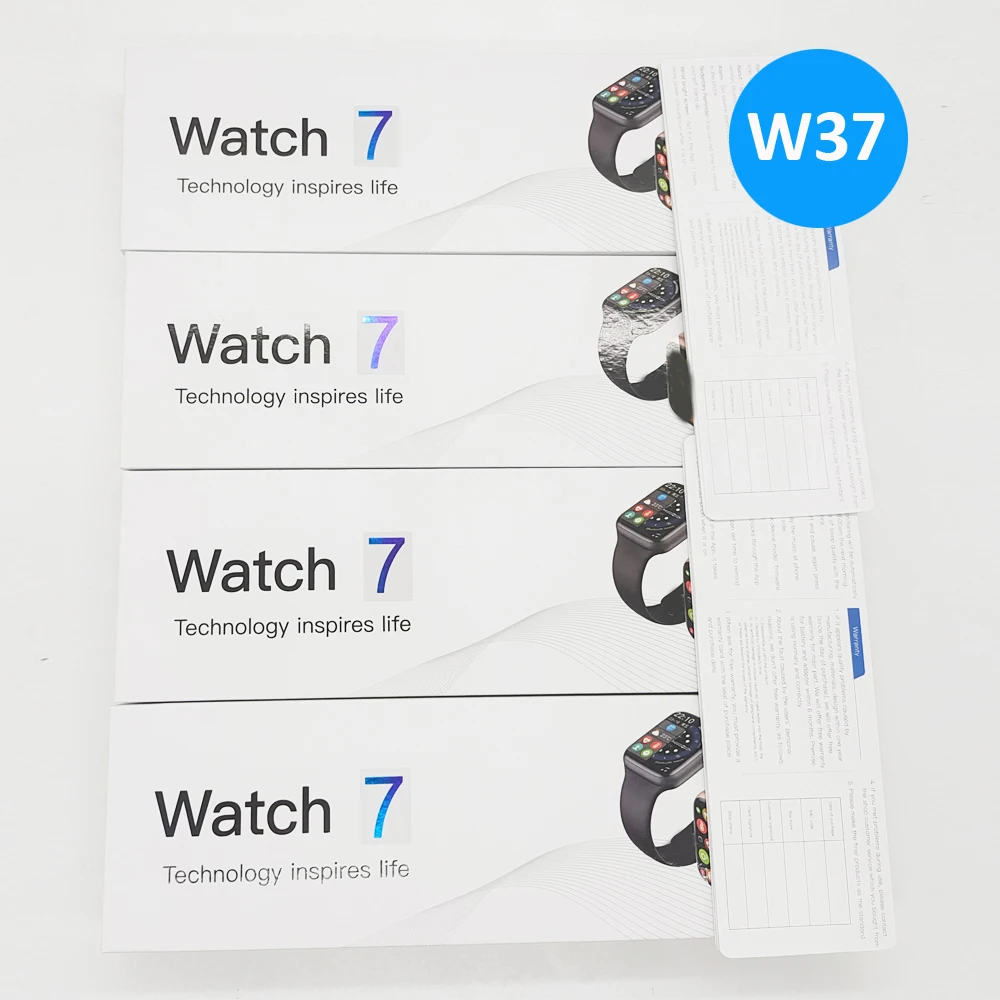 

2021 latest style W37 Smart Watch Series 7 Full touch Screen IP68 Waterproof smart watch W37, 4 colors