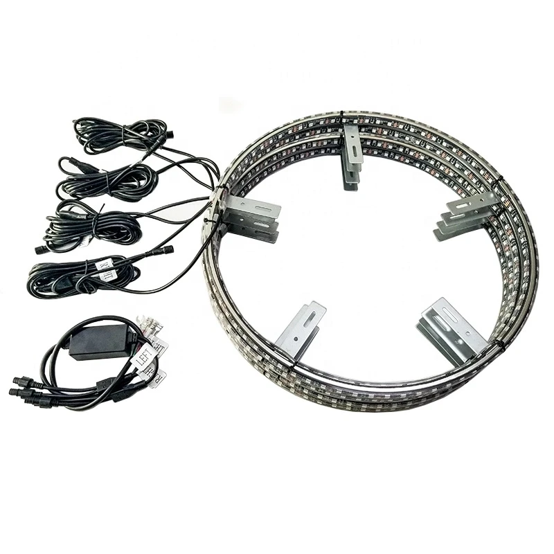 Factory supply car accessories smart control 14 / 15.5 / 17 inch RGB double side led wheel ring light