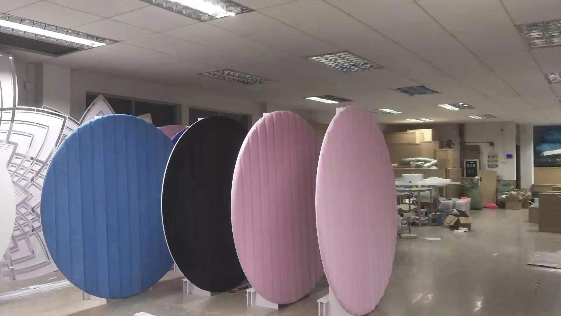 Wedding Backdrop Decoration Velvet Fabric Pink Acrylic Round Backdrop