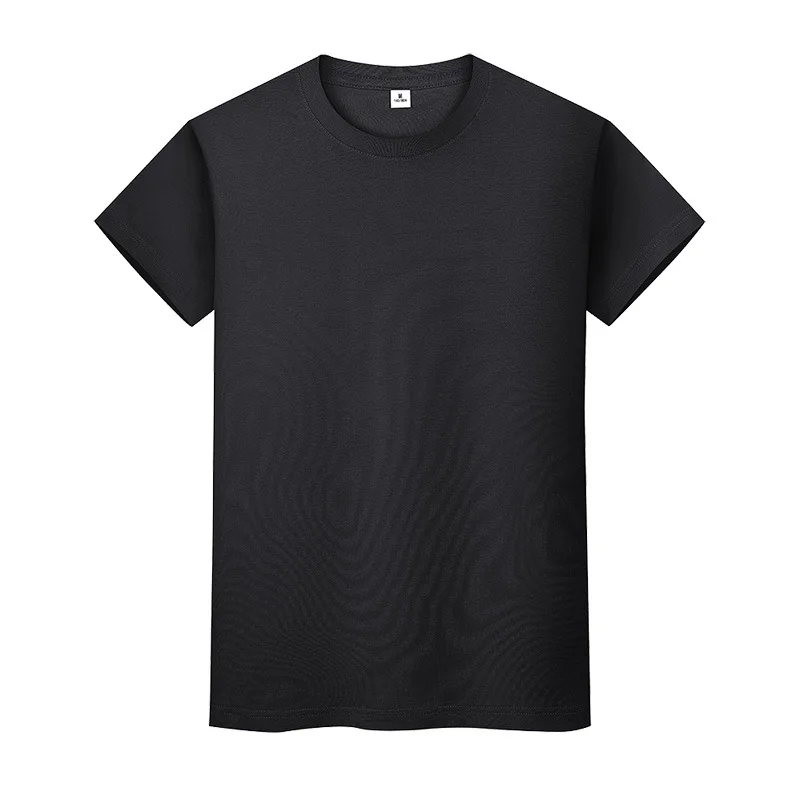 

New round neck solid color T-shirt summer pure white cotton t-shirt streetwear t shirts in bulk