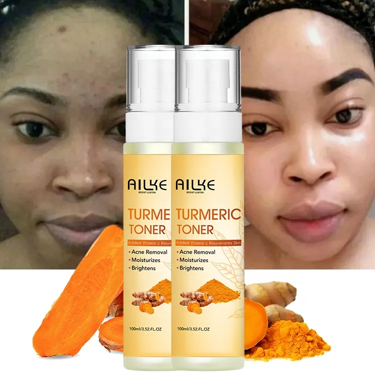 

AILKE Natural Organic Turmeric Whitening Vitamin C Brightening Facial Skin Care Skincare Moisturizing Face Skin Toner