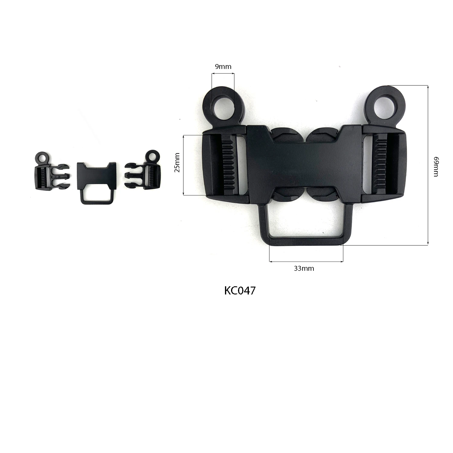 

Customized size 3-way plastic safety buckle for special using