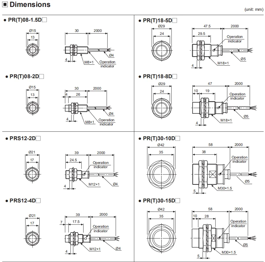 自动接近开关pr18-8dn pr18-8dp pr18-5dn pr18-5dp m18防水金属