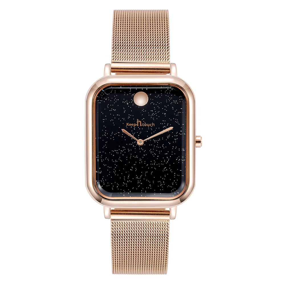 

Minimalist design fashion starry dial unisex watch hot sale square quartz watches