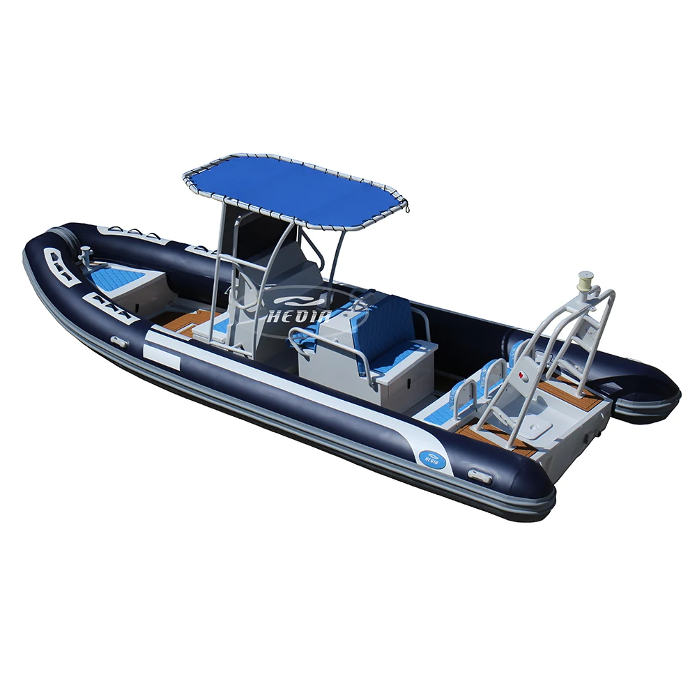 

CE Novel Item Durable PVC Rigid Inflatable Luxury Fiberglass aluminium Rib 760 Boat for Sale, White,blue,customed