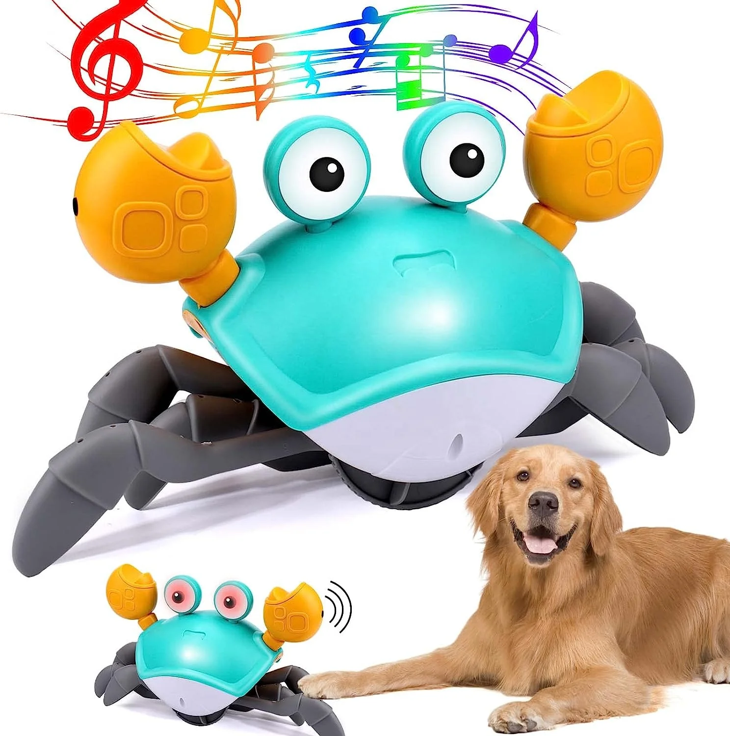 

Creative Intelligent Escaping Crab Dog Toy with Obstacle Avoidance Sensor Crawling Crab Toys For Dogs Cats Pets Toy
