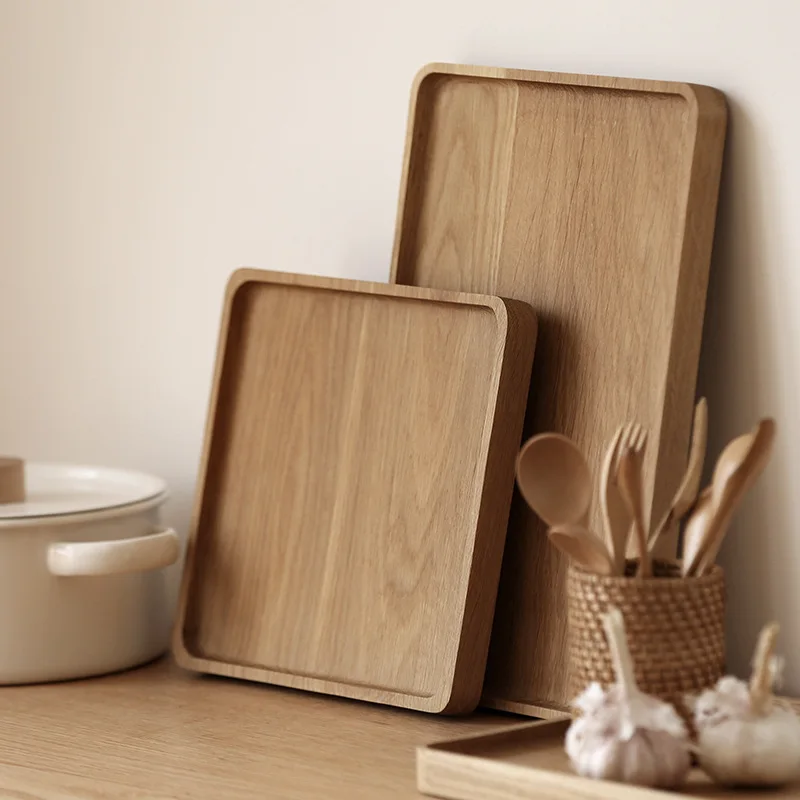 

Tray hotel home fruit tea cup plate home dry bubble table round rectangular creative solid wood simple style