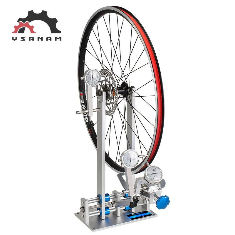 

YSANAM Professional Bicycle Wheel Truing Stand With Dial Indicator Gauge Set Adjustment Rims MTB Road Bike Wheel Repair Tools, Shown