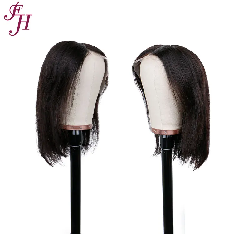 

FH ready to ship lace frontal pre plucked bob wig black short wigs 13x4 transparent lace closure bob wig