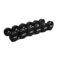 

gym equipment high quality fitness steel rubber coated round dumbbell