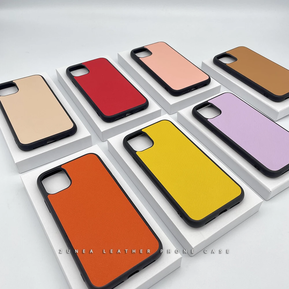 

Fancy PU Saffiano Leather Mobile Cell Phone Case Covers Piel Fundas Personalized Logo in Stock for iPhone 12 PU Leather Saffiano