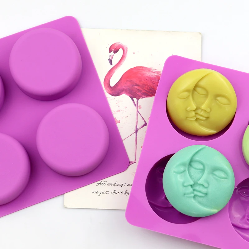 

1002 factory free sample 4 moon kiss face shape silicone cake mold, silicone candle molds, soap making molds, As picture