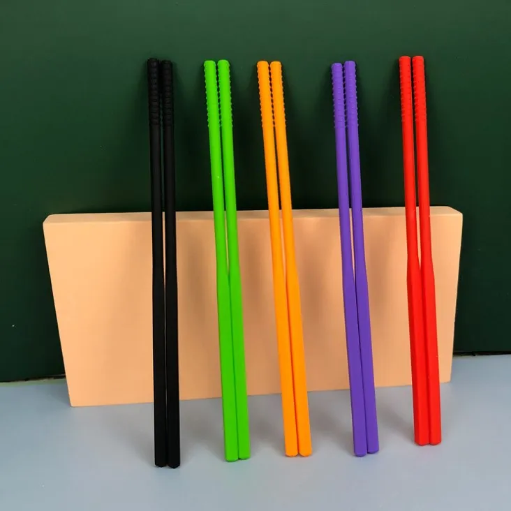 

Japanese-style anti-mildew silicone chopsticks hotel household colorful chopsticks non-slip silicone chopsticks, Red,black,purple,orange,pink,green,etc