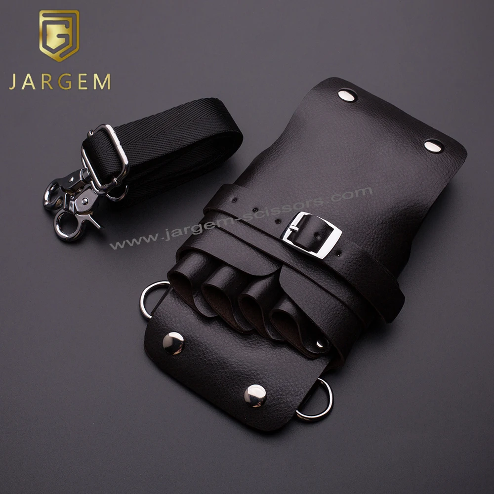 

Customized OEM Hair Scissors Cases Holster Genuine Leather Pouch Packing Waist Bags for Barbers
