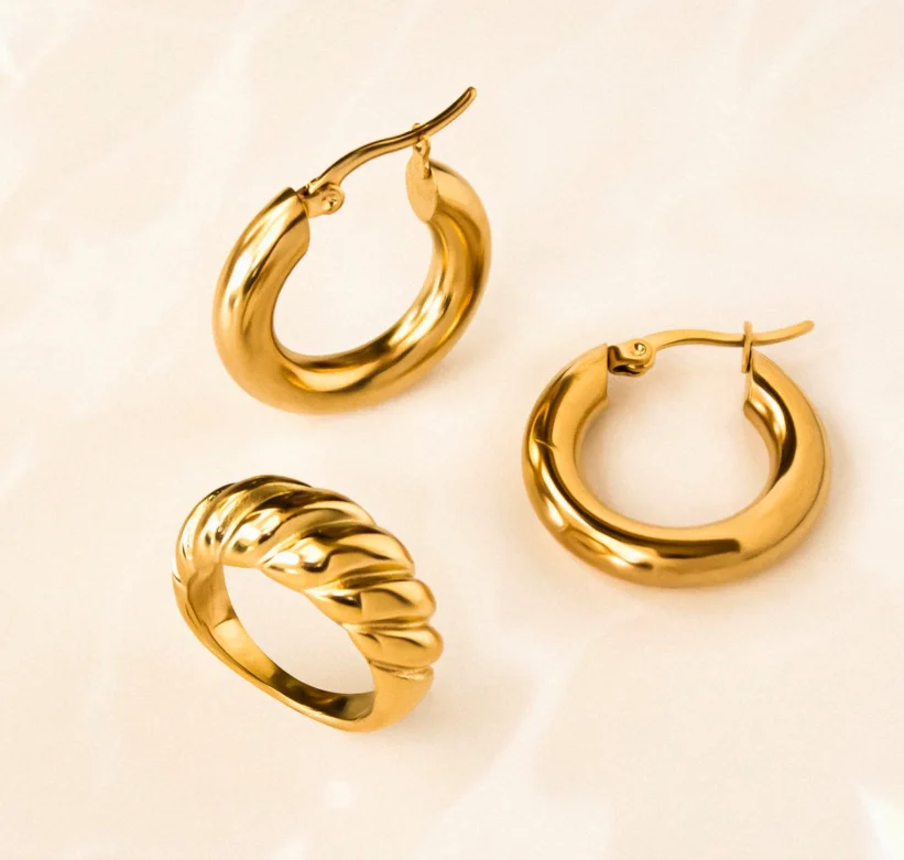 

Punk Jewelry Gold Color Chunky Hoop Earrings For Women Small Big Circle Earring Hoops Huggie Chunky Statement Earrings