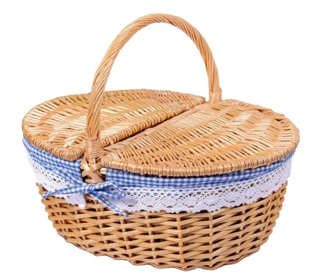 

Hand-Woven Storage Baskets, Decorative Basket Set, picnic basket wicker Set of 3 (one Large, two Small), Customized color