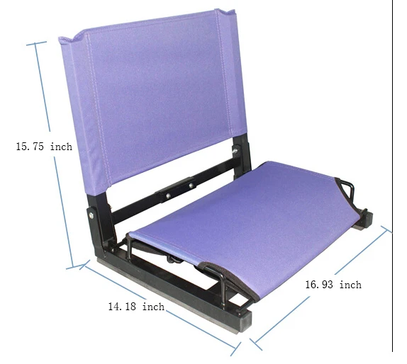 

Zhoya High Quality Folding Stadium Bleacher Cushion Chair With Foam Padding Portable Seat Bleacher Chairs, 4 colors black, red, purple, dark blue