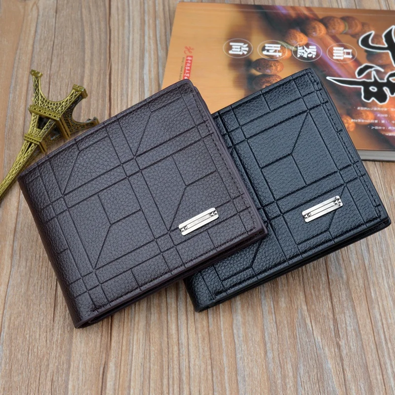 

PU Leather Shourt Wallet for Men Wholesale Credit Card Holders Antiteft Purse Wallets Leather Men