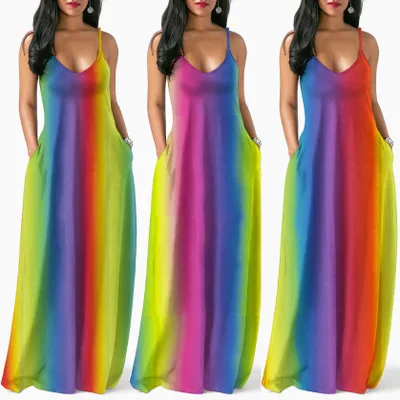 

2020 hot sale plus size women's printed sexy deep V strap casual dress, Shown