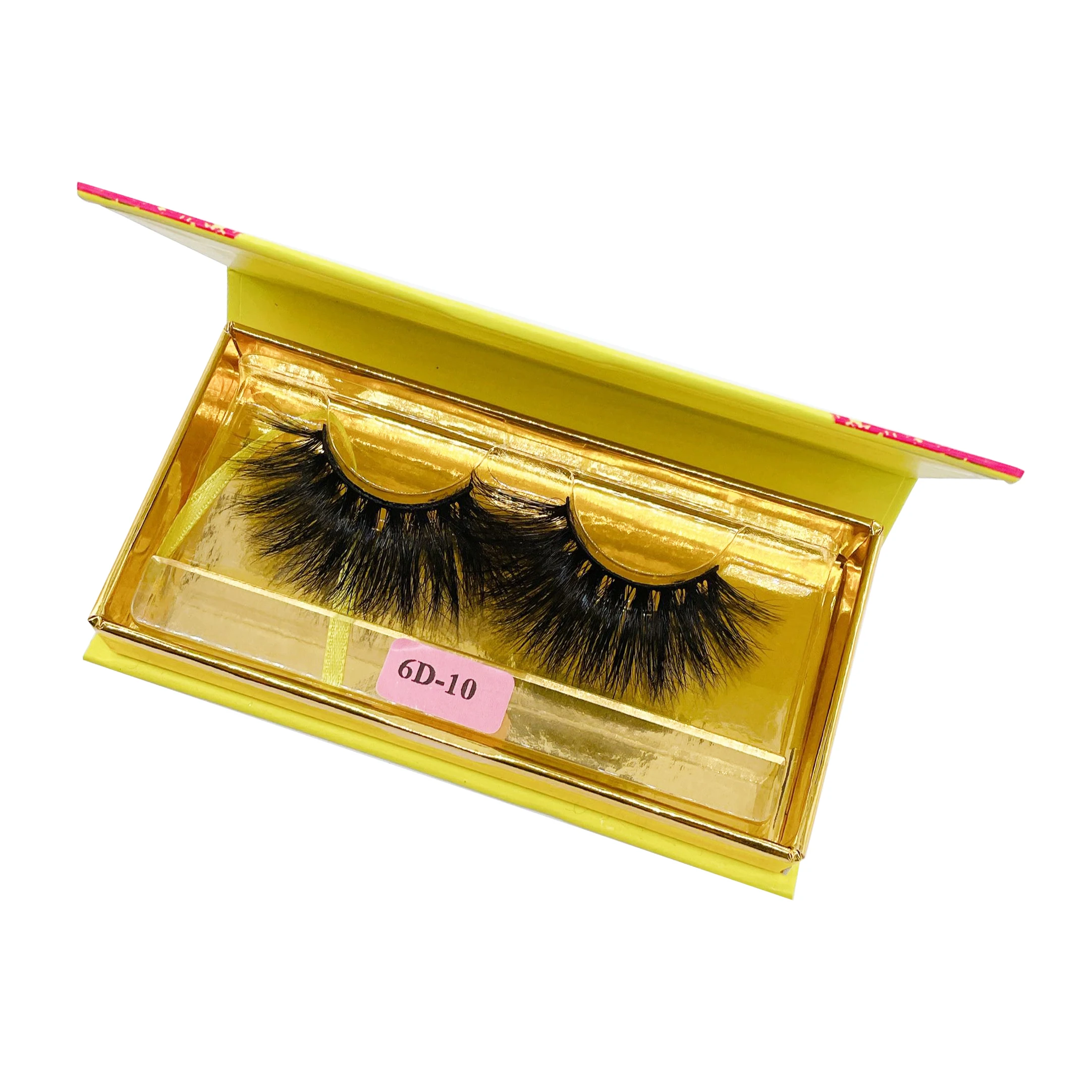

wholesale cheap 25mm 6d mink eyelashes with custom eyelash box, Black color